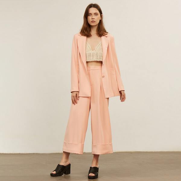

SPANDEX STRAIGHT-FIT BLAZER, Coral pink