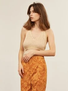 SHEIN Top ras-du-cou dos-nu