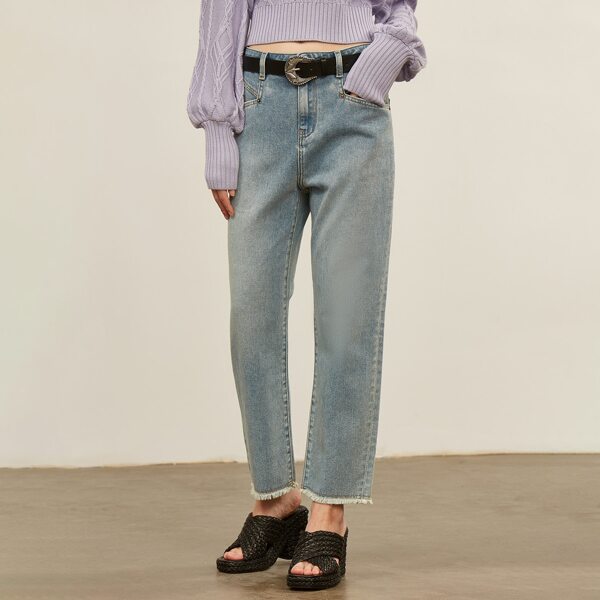 

STRAIGHT LEG JEANS WITHOUT BELT, Light wash