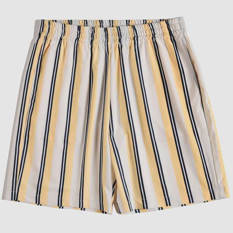 

Men Elastic Waist Striped Shorts, Multicolor
