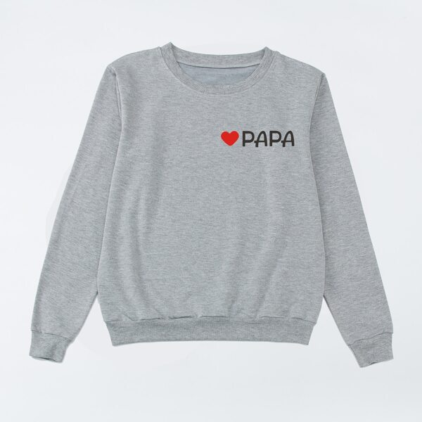 

Men 1pc Letter & Heart Print Sweatshirt, Light grey