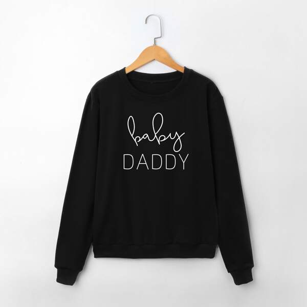 

Men 1pc Letter Graphic Sweatshirt, Black