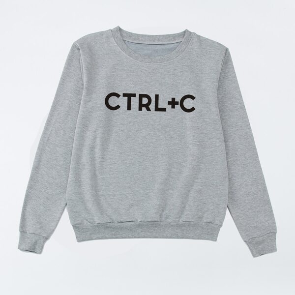 

Men 1pc Letter Graphic Sweatshirt, Light grey