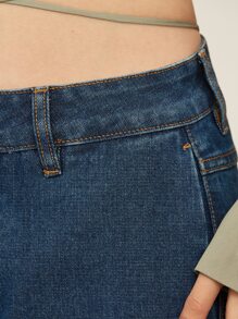 SHEIN Top corto de hombros caídos - Verde militar - Ver 10