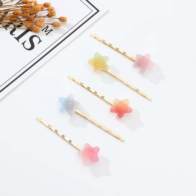 

5pcs Glitter Star Hair Clip, Multicolor
