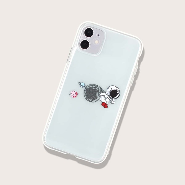 

Cartoon Astronaut Clear iPhone Case
