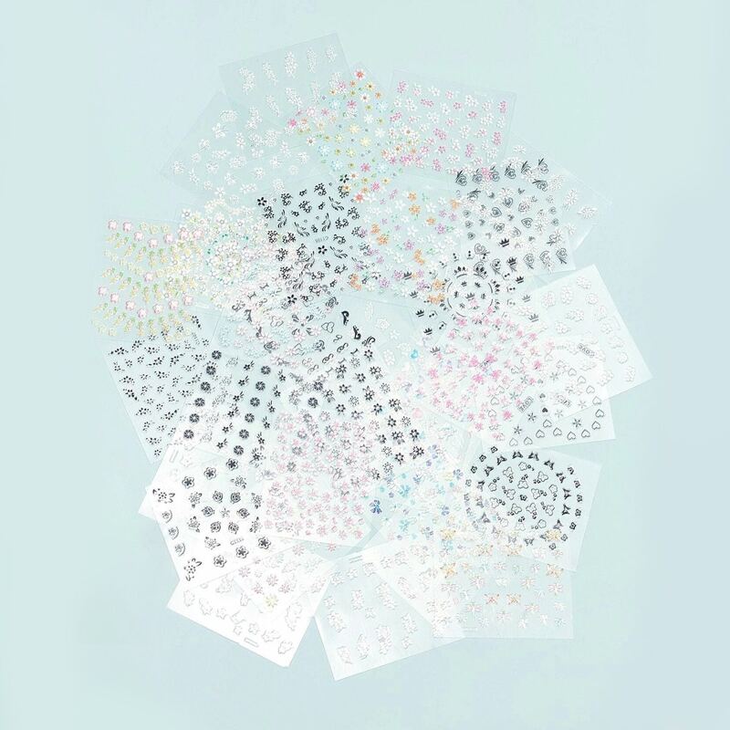 

30sheets Floral Nail Art Sticker, Multicolor