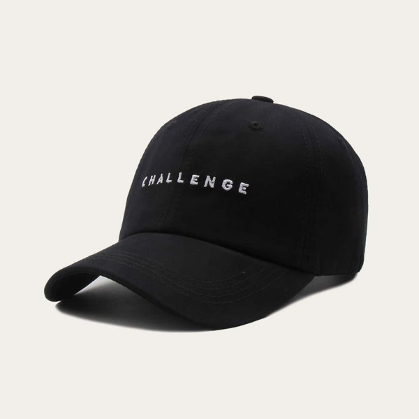 

Letter Embroidered Baseball Cap, Black