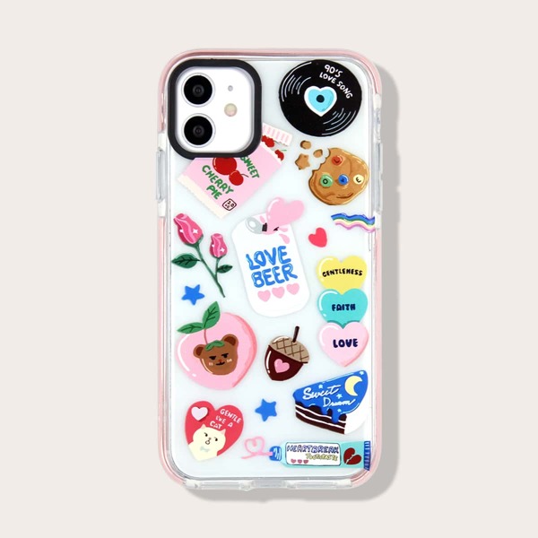 

Cartoon Bear Clear iPhone Case, Multicolor