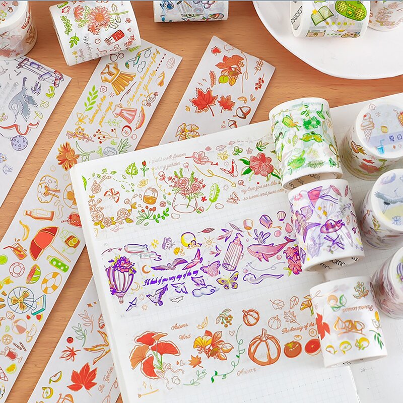 

1roll Mixed Pattern Random Decorative Tape, Multicolor