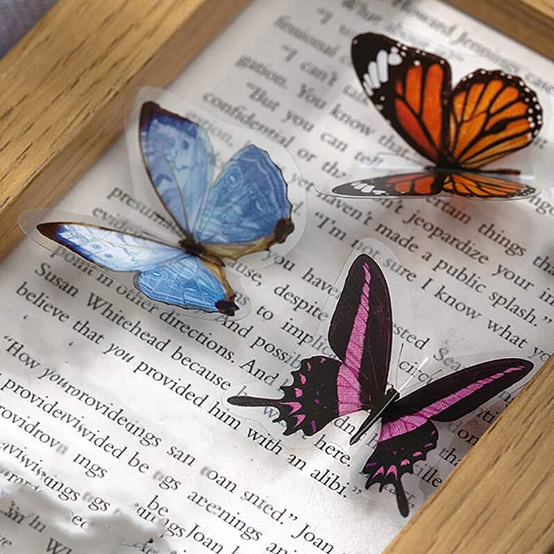 

40pcs Butterfly Shaped Sticker, Multicolor