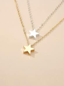 Vòng cổ mặt dây chuyền 2 ngôi sao - Nhiều màu - Xem 3