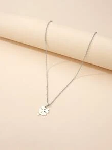 Clover Pendant Necklace - Silver - View 1