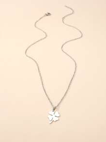 Clover Pendant Necklace - Silver - View 2