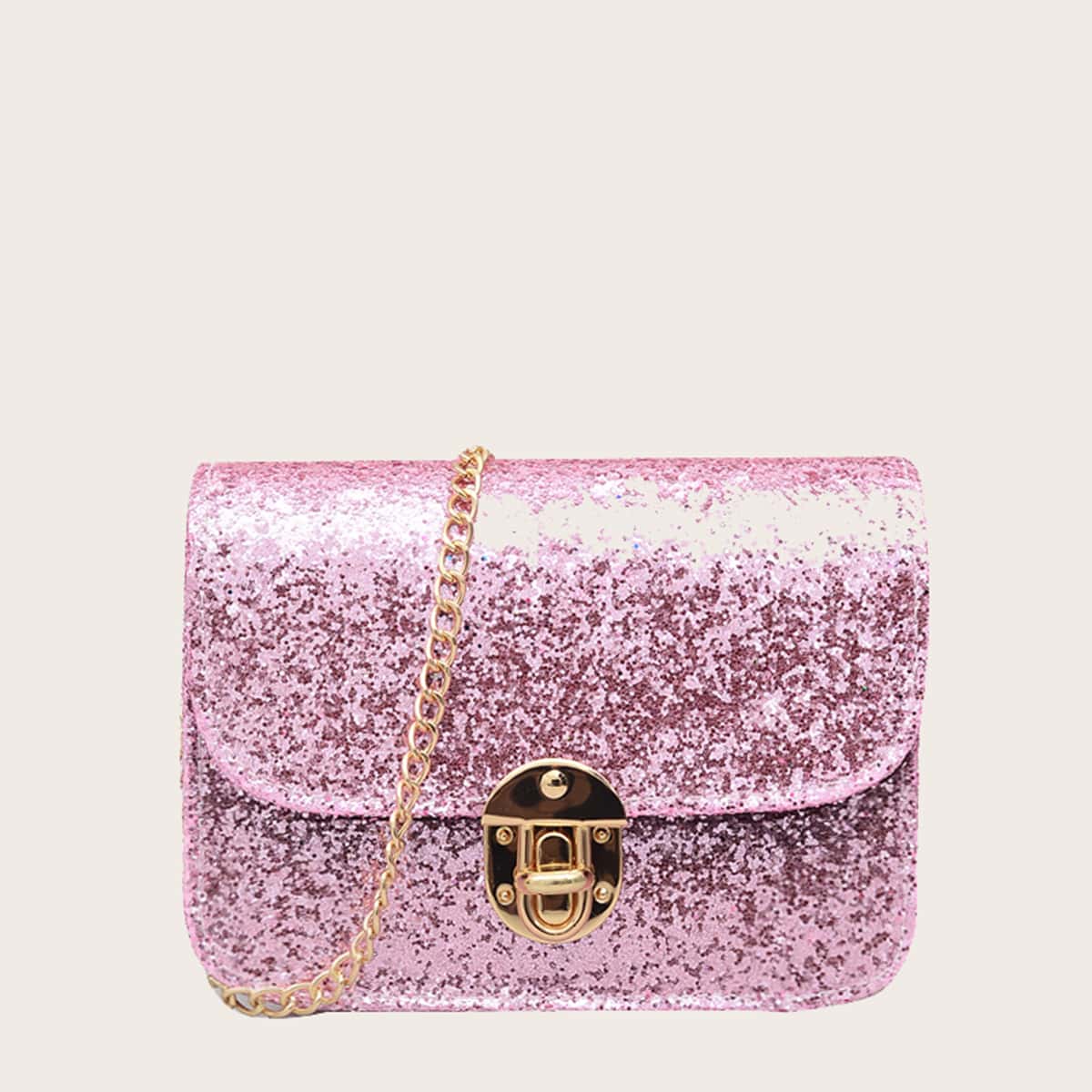 

Glitter Sequin Chain Crossbody Bag, Pink