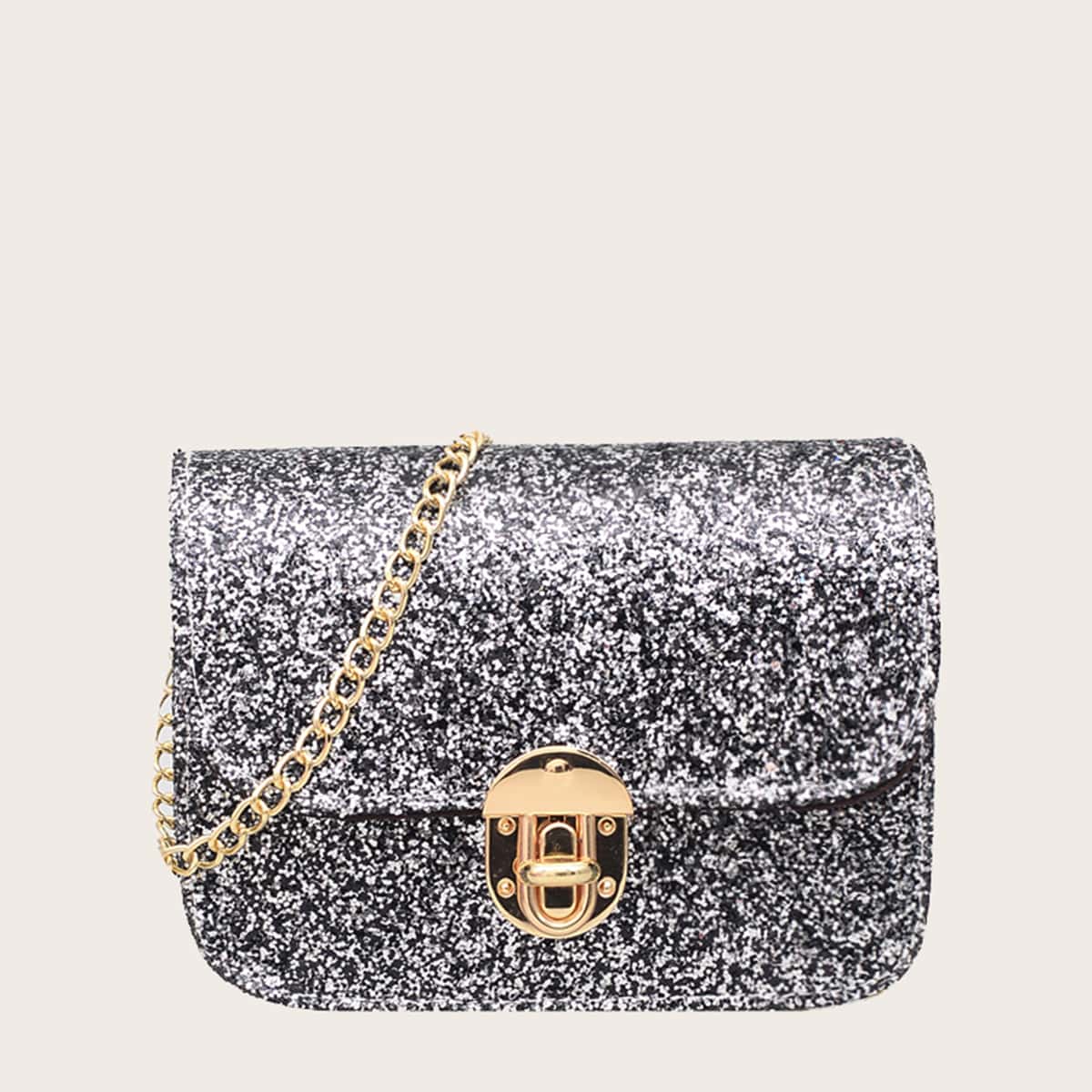 

Glitter Sequin Chain Crossbody Bag, Grey