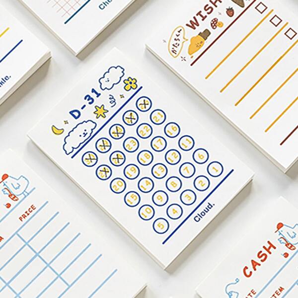 

1pack Cartoon Graphic Random Memo Pad, Multicolor