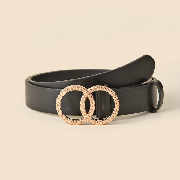 

Double O-ring Chain Buckle Belt, Black