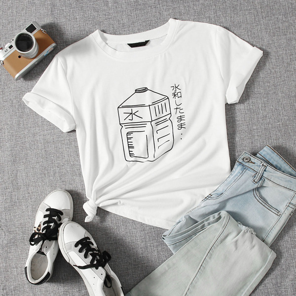 

Letter Graphic Short Sleeve Tee, White