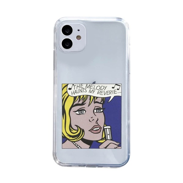 

Cartoon Graphic Clear iPhone Case, Multicolor
