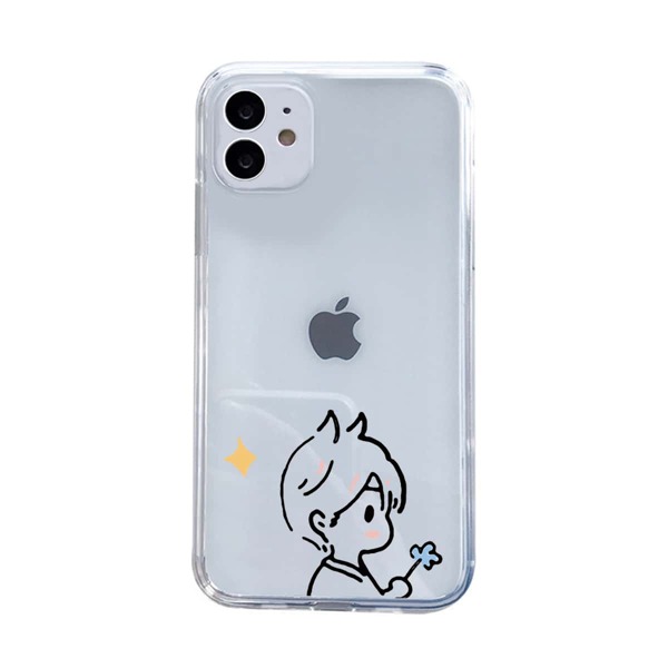

Cartoon Boy Print Clear iPhone Case