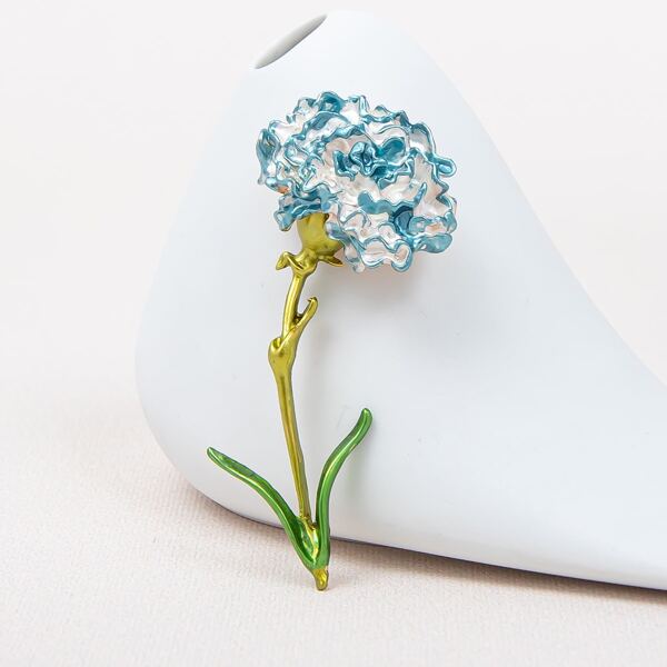 

Flower Design Brooch, Blue