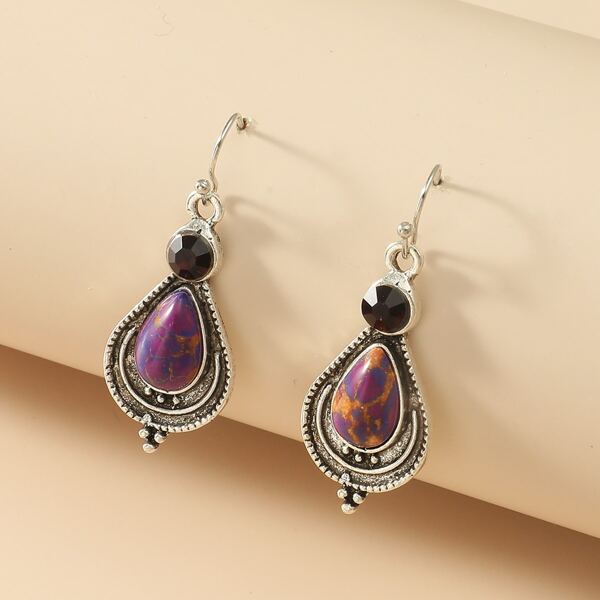 

Water Drop Earrings, Antique silver