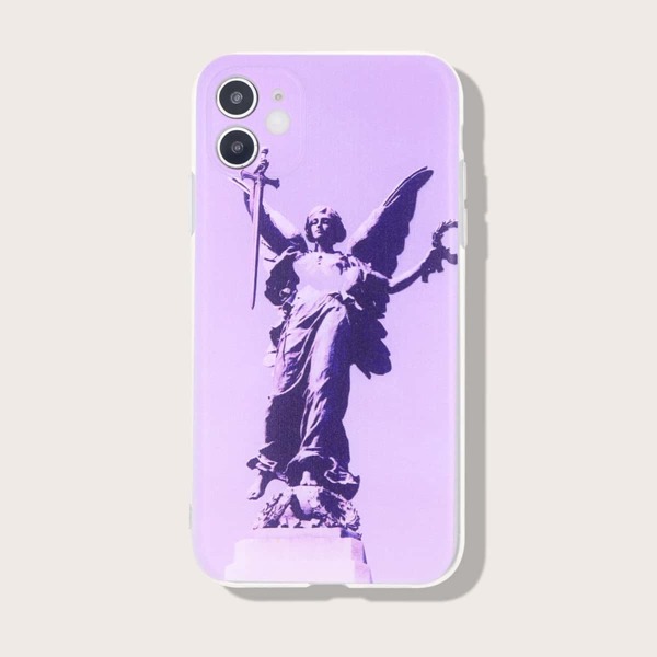 

Чехол для iPhone с узором статуи, Пурпурный