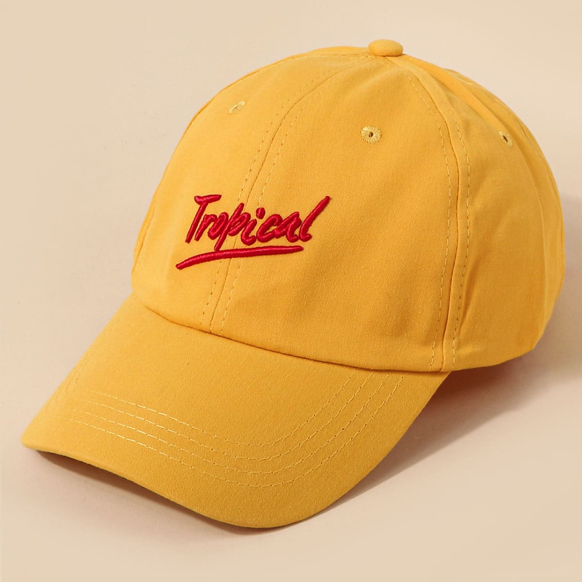 

Guys Letter Embroidery Baseball Cap, Yellow