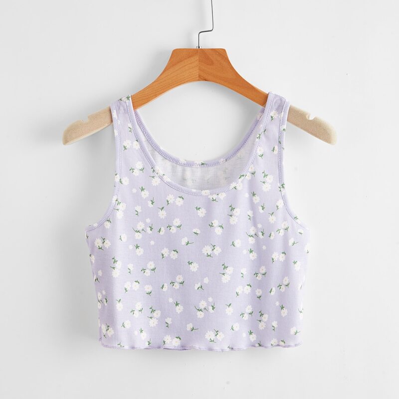 

Ditsy Flower Crop Tank Top, Multicolor