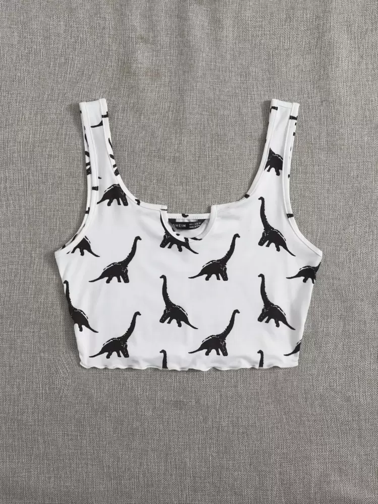 SHEIN EZwear Camiseta sin mangas con cuello de lechuga y cuello con muesca - Blanco - Añade 5