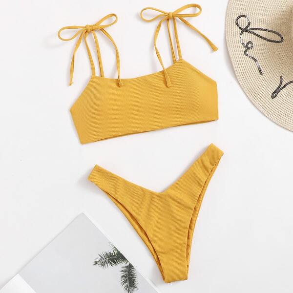 

Бикини высоким разрезом, Горчично-желтый