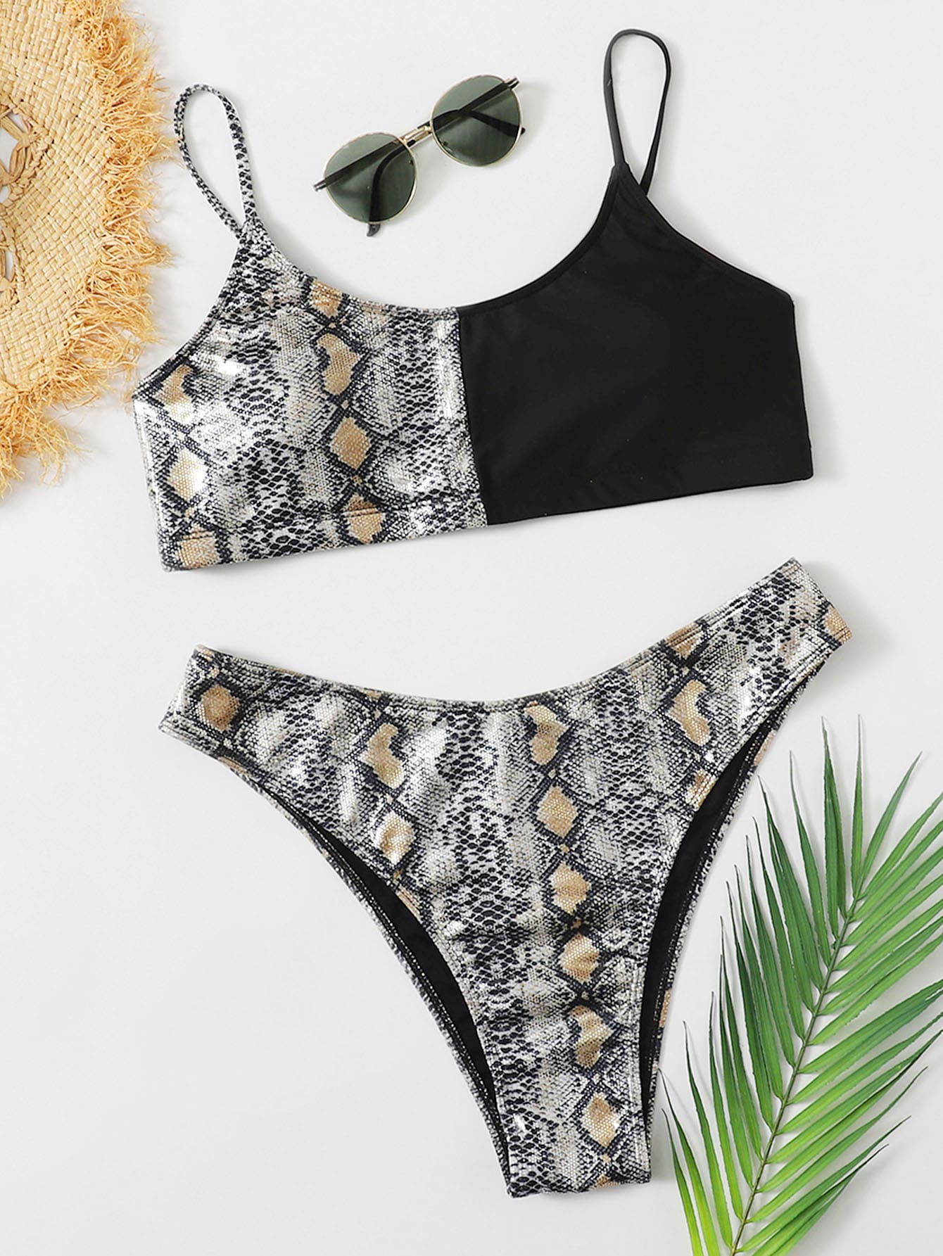 Plus Snakeskin Print Bikini Swimsuit thumbnail