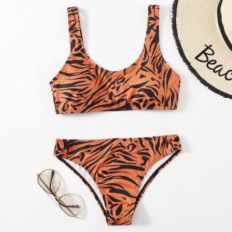 

Zebra Print Bikini Swimsuit, Multicolor