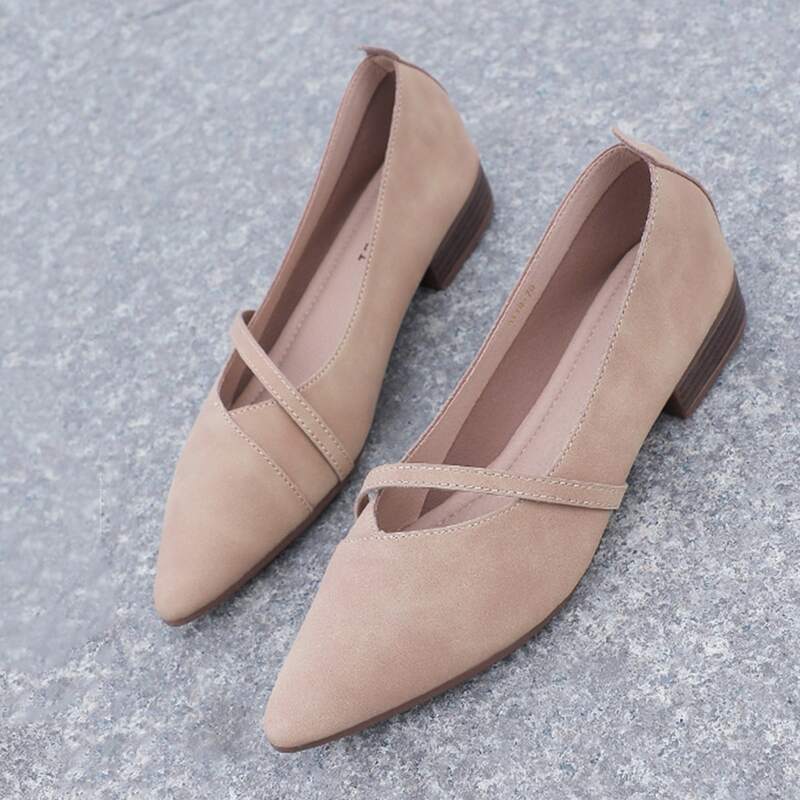 

Pointed Toe Ballet Flats, Brown
