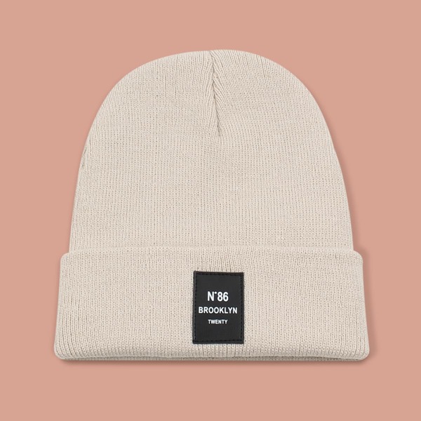 

Letter Graphic Beanie, Apricot