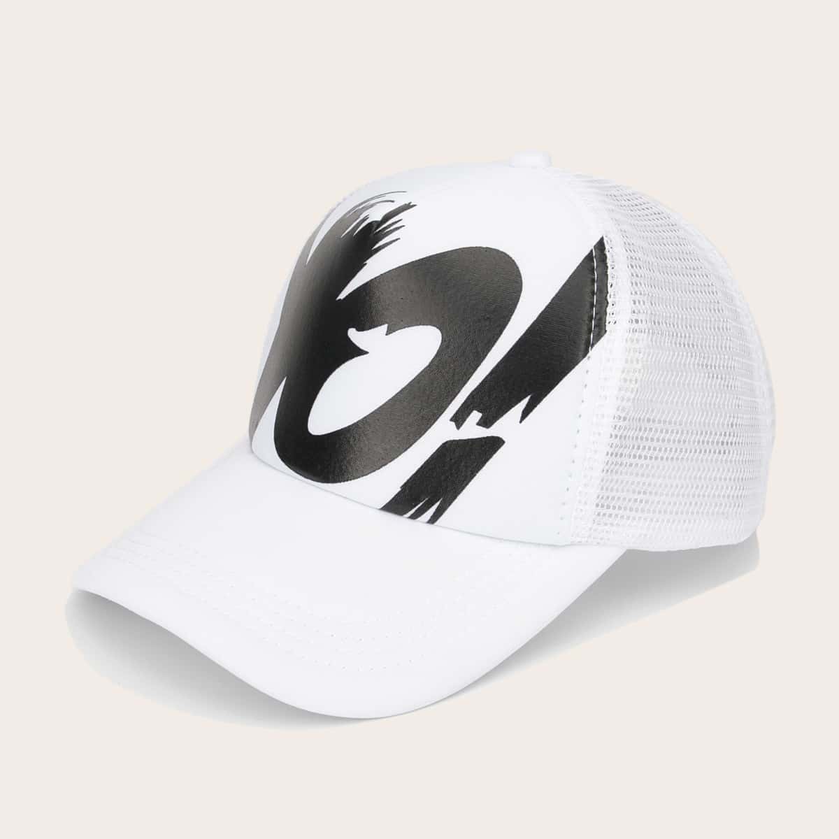 

Guys Letter Graphic Baseball Cap, White