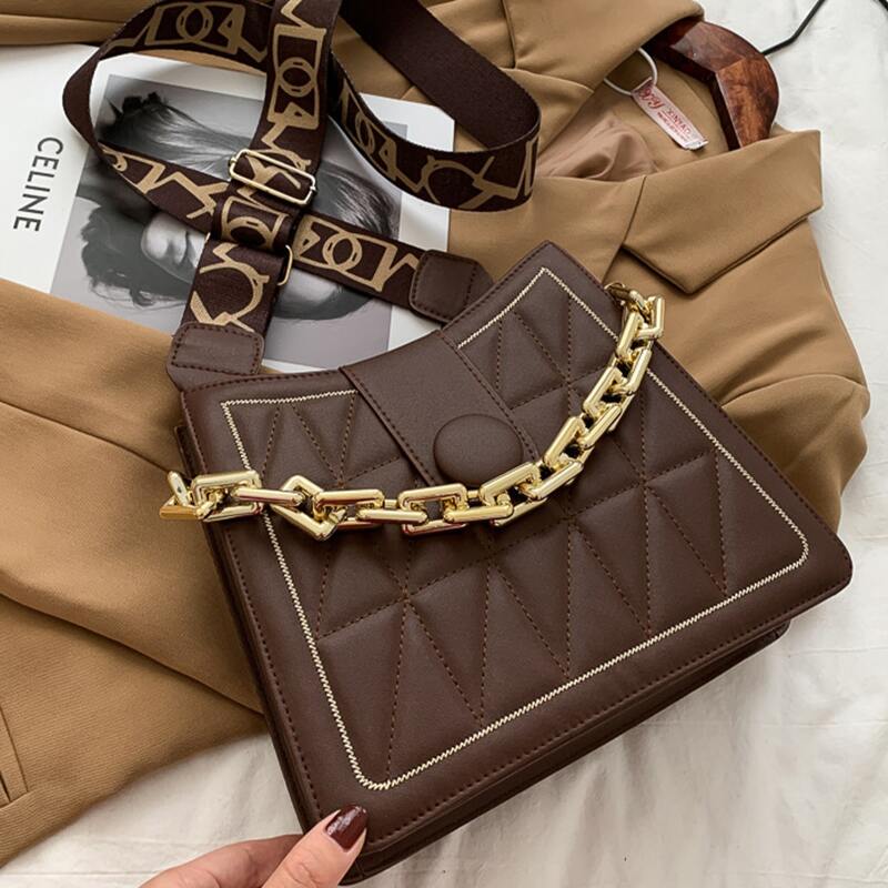 

Guitar Strap Quilted Bag, Coffee brown