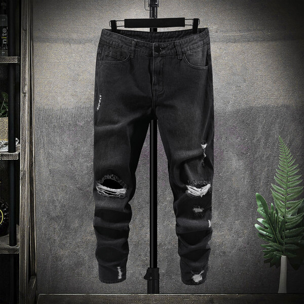 

Men Ripped Skinny Jeans, Black