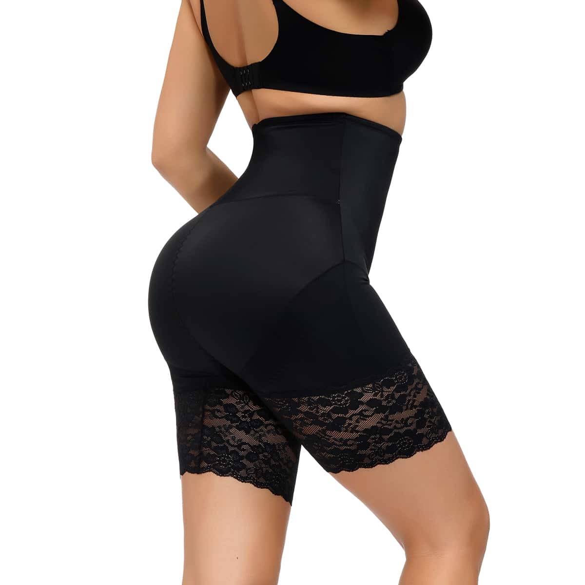 

Contrast Lace Shapewear Panty, Black
