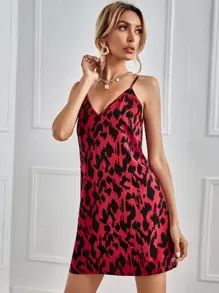 SHEIN VCAY 滿版圖案吊帶洋裝 - 彩色 - 查看 1