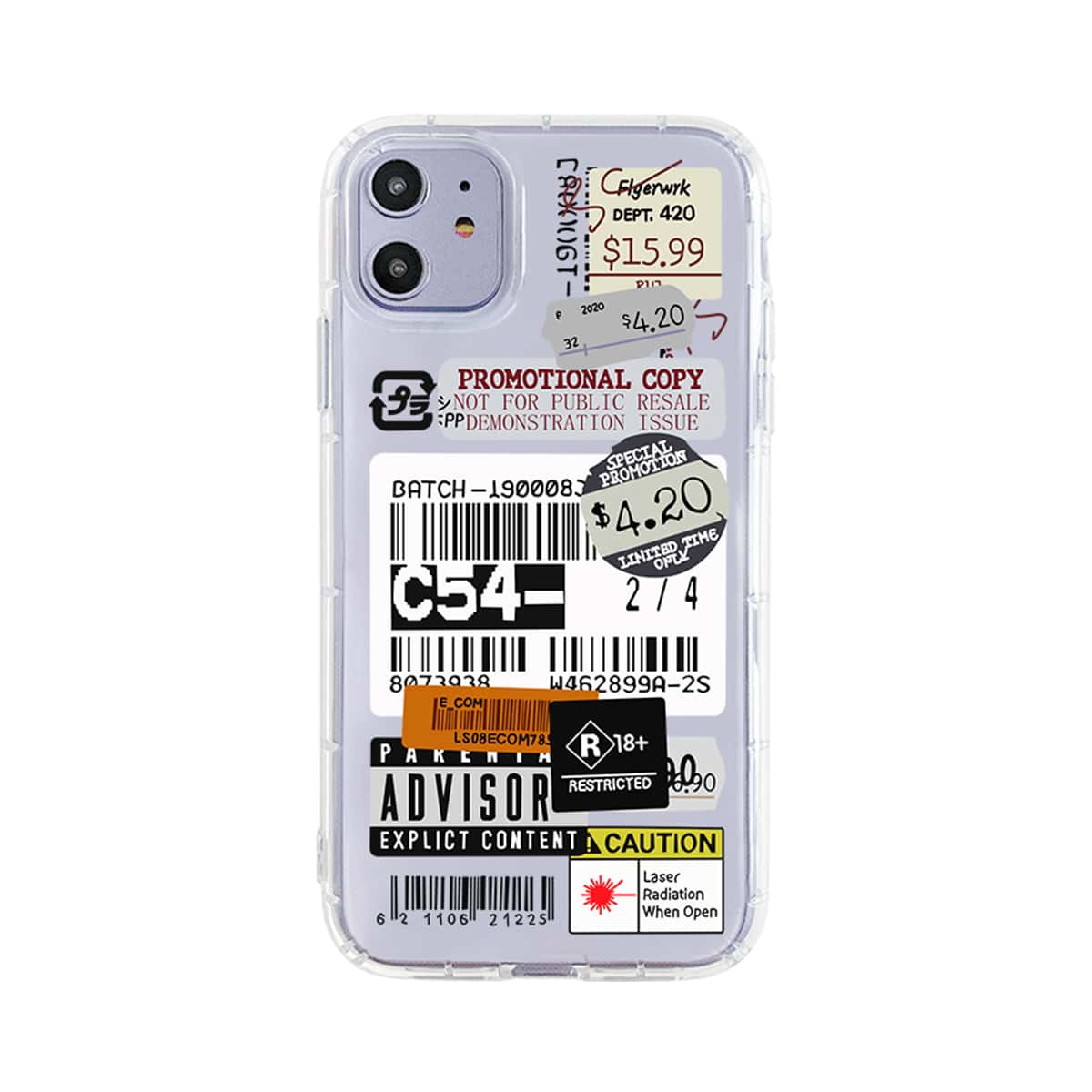 

Label Print iPhone Case, Multicolor