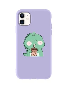 Cartoon Dinosaur Case Compatible With iPhone - Purple - View 1