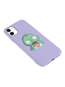 Cartoon Dinosaur Case Compatible With iPhone - Purple - View 3
