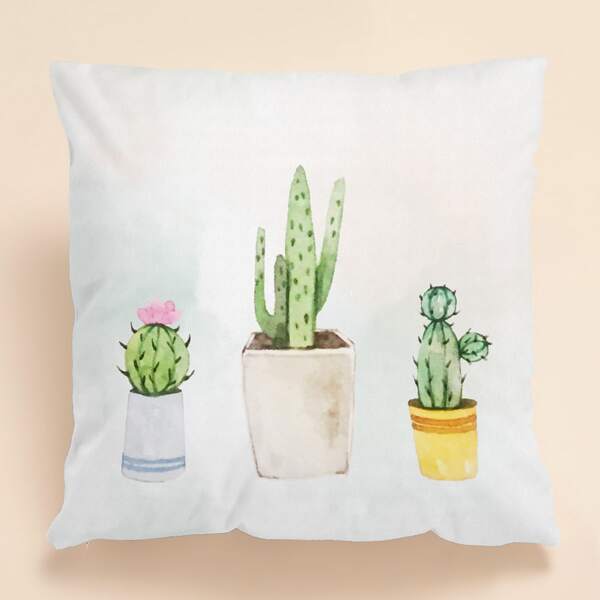 

Cactus Print Cushion Cover Without Filler, Multicolor