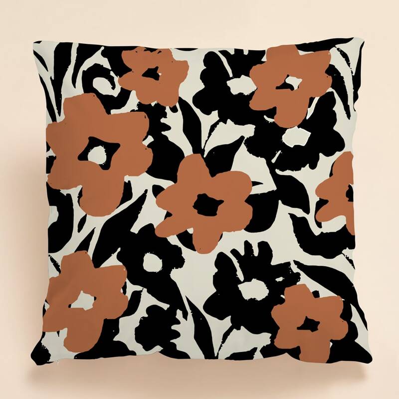 

Flower Print Cushion Cover Without Filler, Multicolor