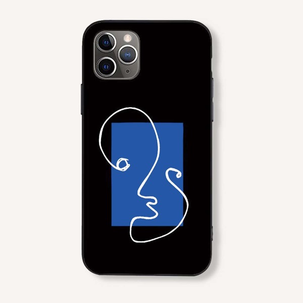 

Abstract Line Art iPhone Case, Black