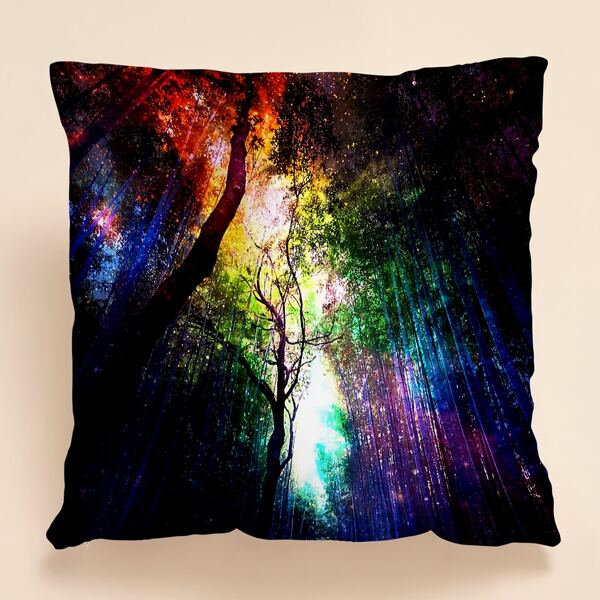 

Forest Print Cushion Cover Without Filler, Multicolor