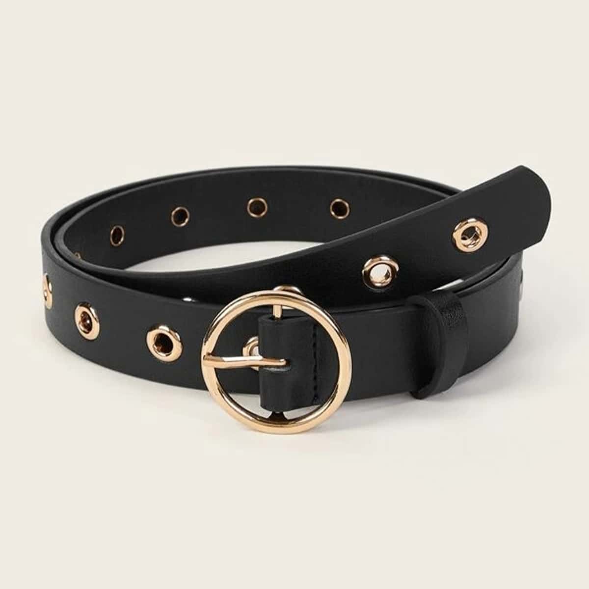 

Grommet Buckle Belt, Black