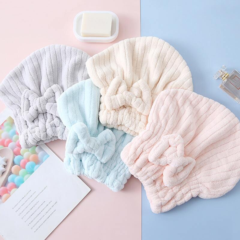 

1pc Bow-knot Decor Random Color Hair Drying Cap, Multicolor